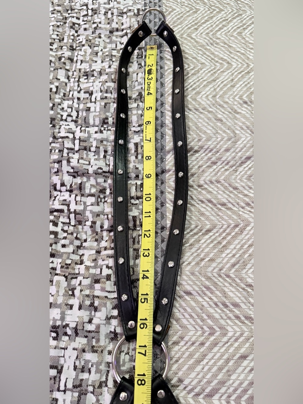 NEW Midnight Hour Black Leather O-Ring Studded Harness with Chain Belt Fits M-XL - Picture 6 of 9